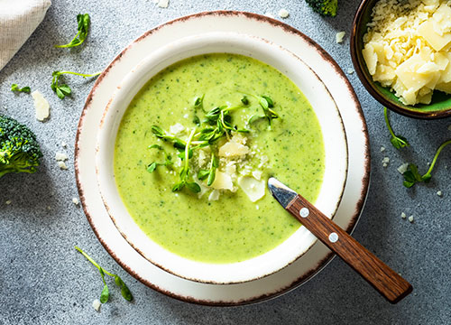 Sopa cremosa de brocoli